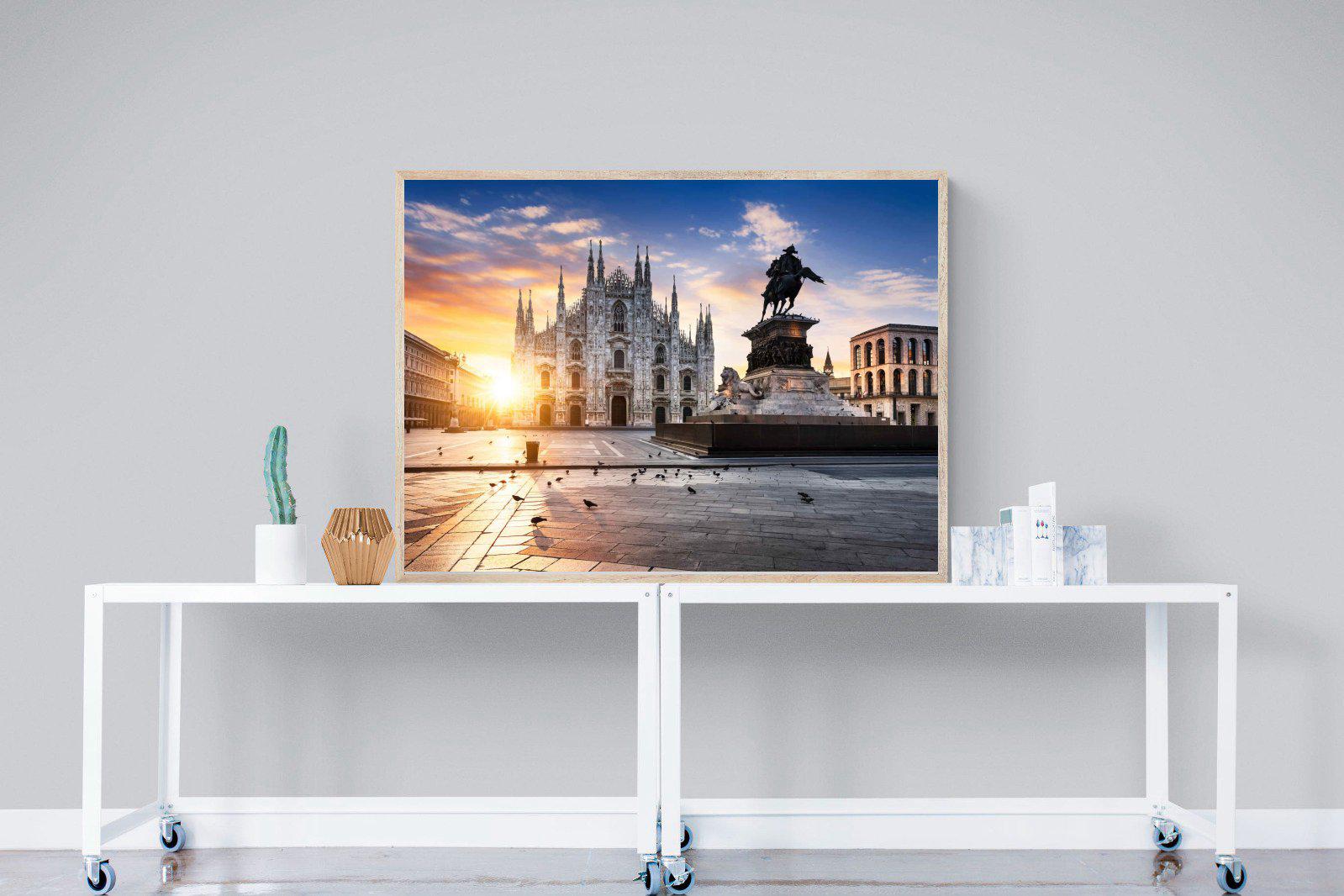 Piazza del Duomo-Wall_Art-120 x 90cm-Mounted Canvas-Wood-Pixalot