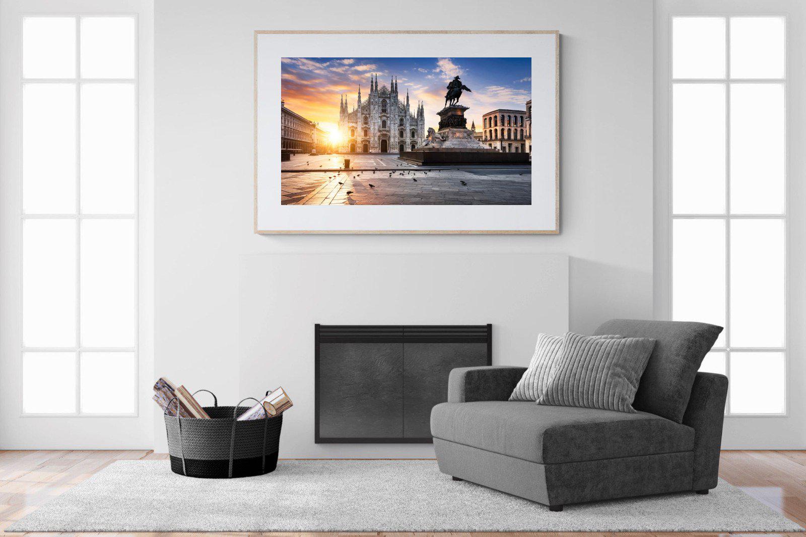 Piazza del Duomo-Wall_Art-150 x 100cm-Framed Print-Wood-Pixalot
