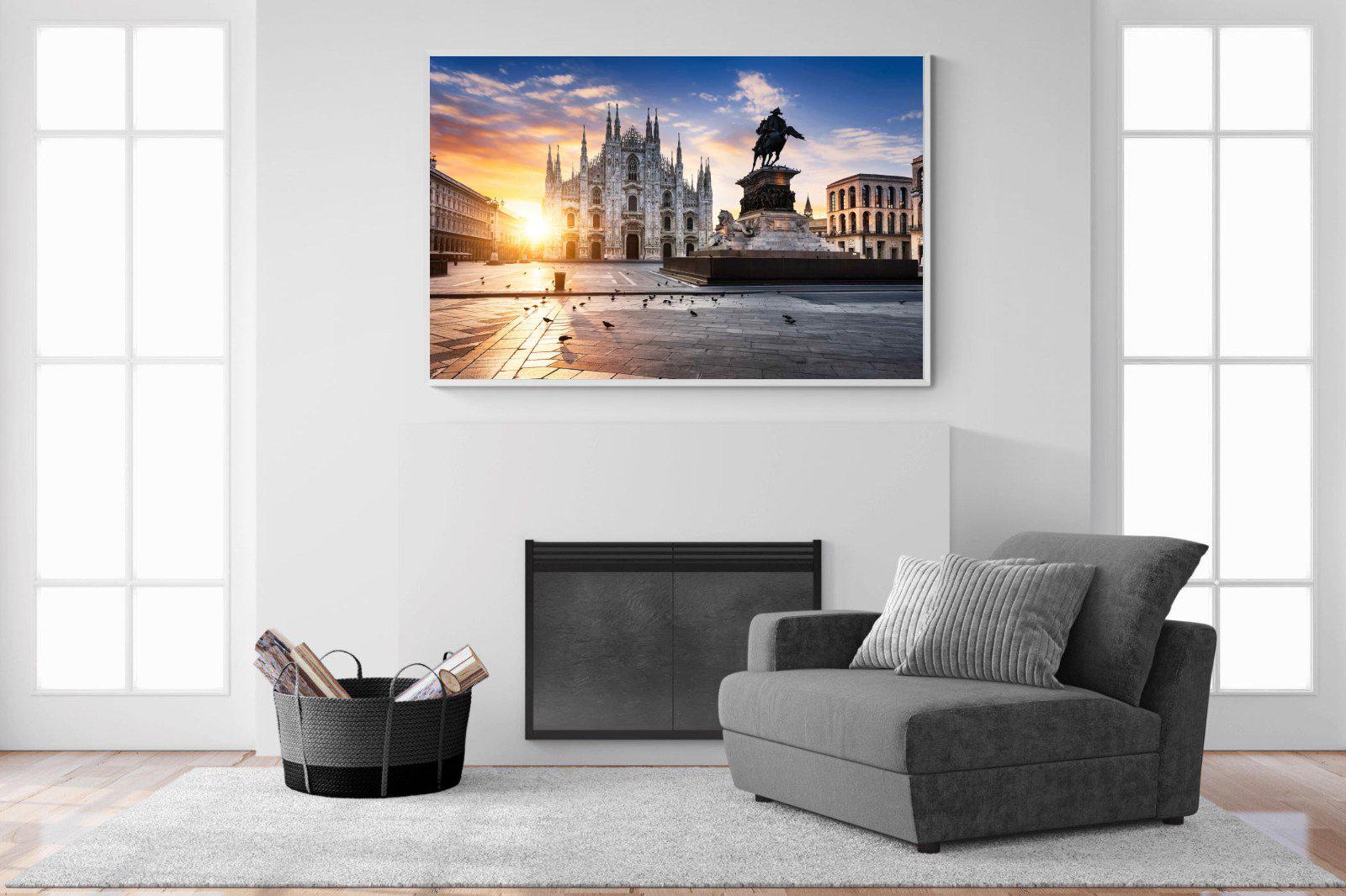 Piazza del Duomo-Wall_Art-150 x 100cm-Mounted Canvas-White-Pixalot