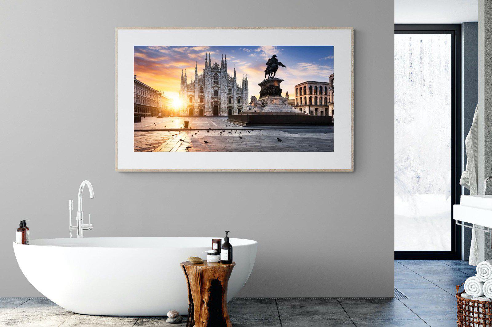 Piazza del Duomo-Wall_Art-180 x 110cm-Framed Print-Wood-Pixalot