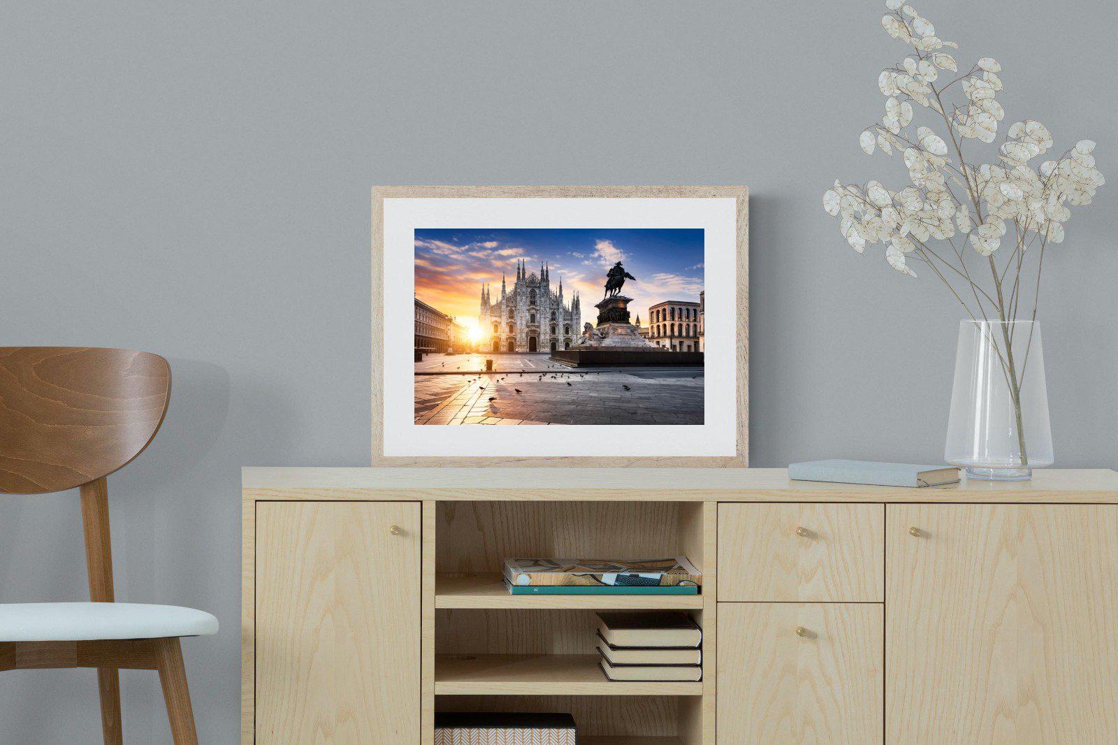 Piazza del Duomo-Wall_Art-60 x 45cm-Framed Print-Wood-Pixalot
