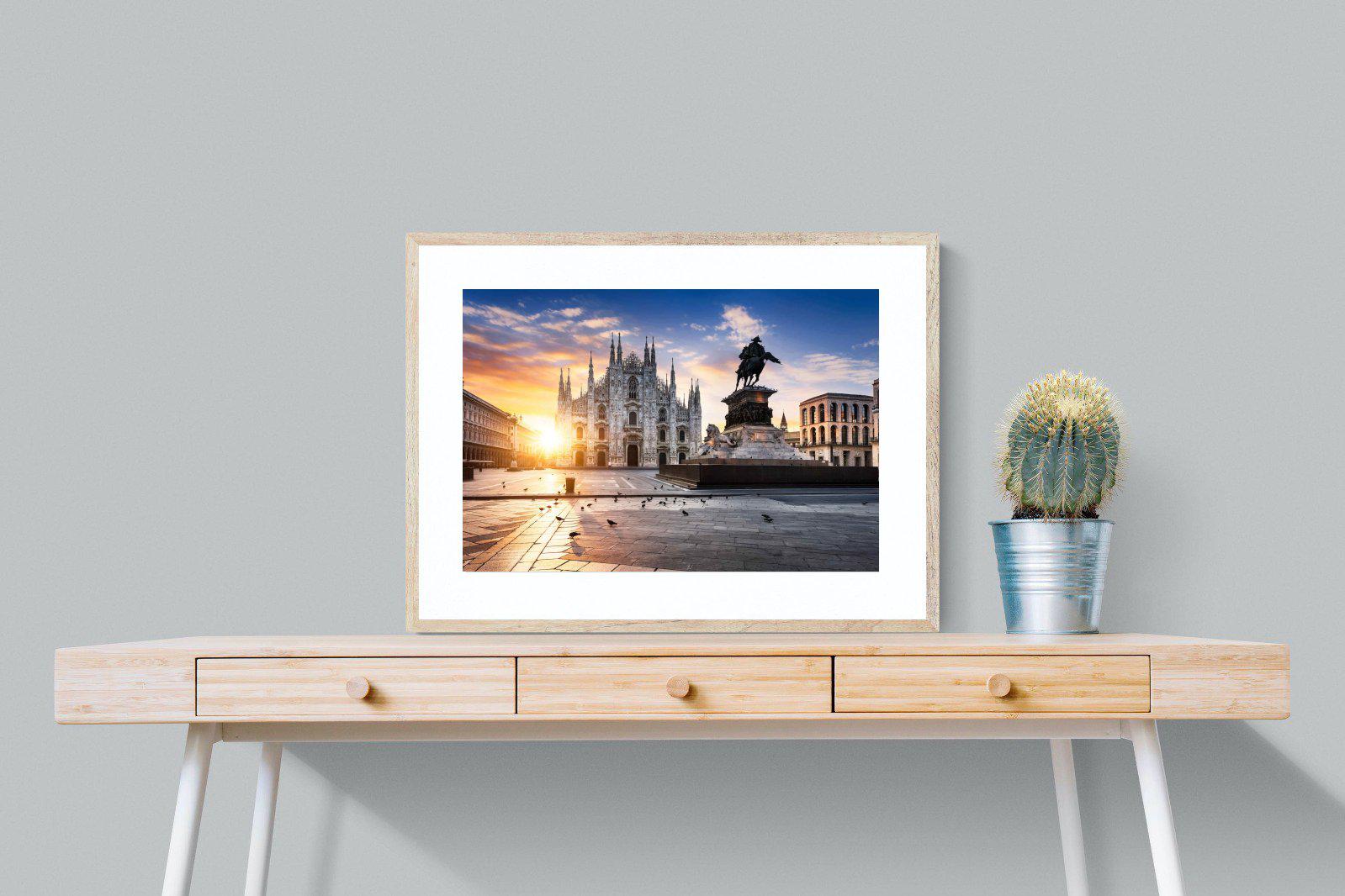 Piazza del Duomo-Wall_Art-80 x 60cm-Framed Print-Wood-Pixalot