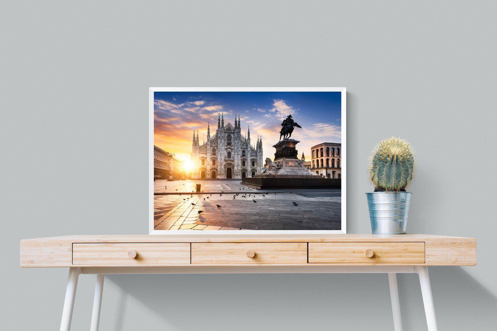 Piazza del Duomo-Wall_Art-80 x 60cm-Mounted Canvas-White-Pixalot