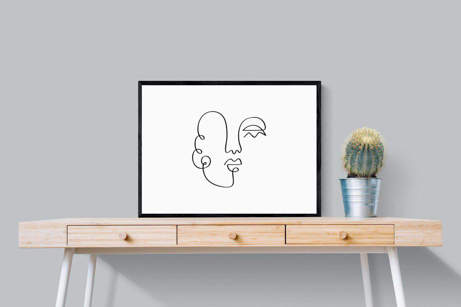 Picasso One-Wall_Art-80 x 60cm-Mounted Canvas-Black-Pixalot