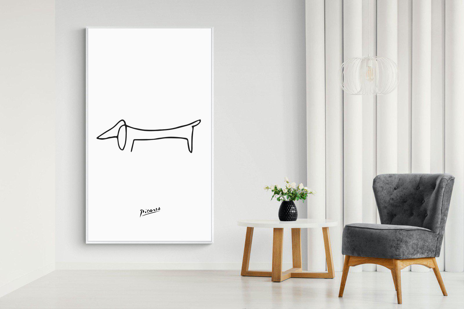 Picasso's Dachshund-Wall_Art-130 x 220cm-Mounted Canvas-White-Pixalot
