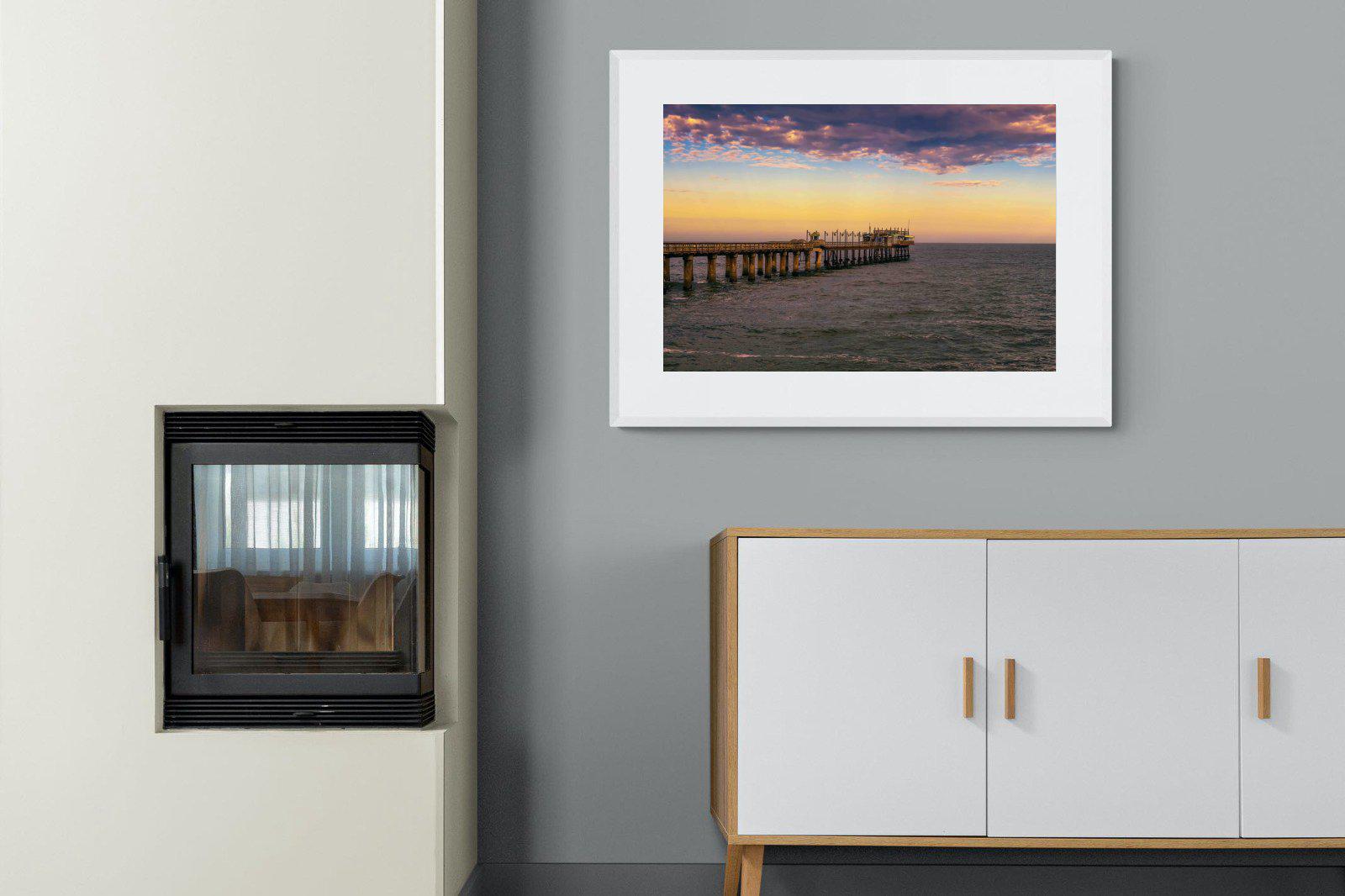 Pier-Wall_Art-100 x 75cm-Framed Print-White-Pixalot