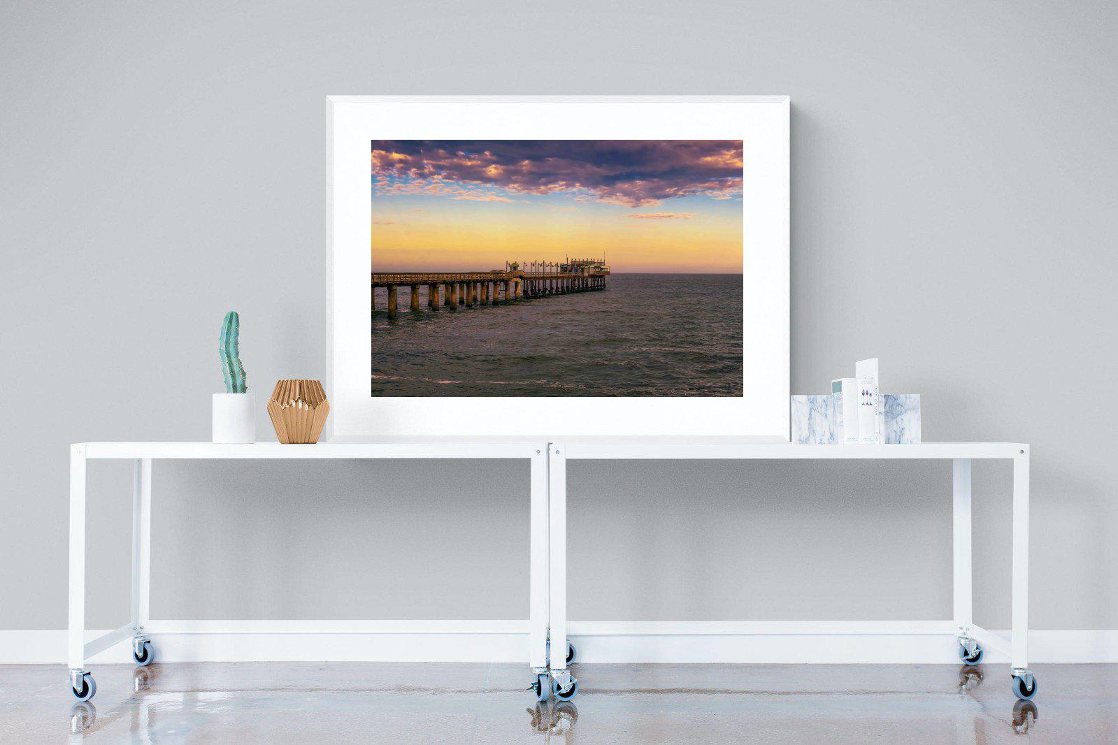 Pier-Wall_Art-120 x 90cm-Framed Print-White-Pixalot