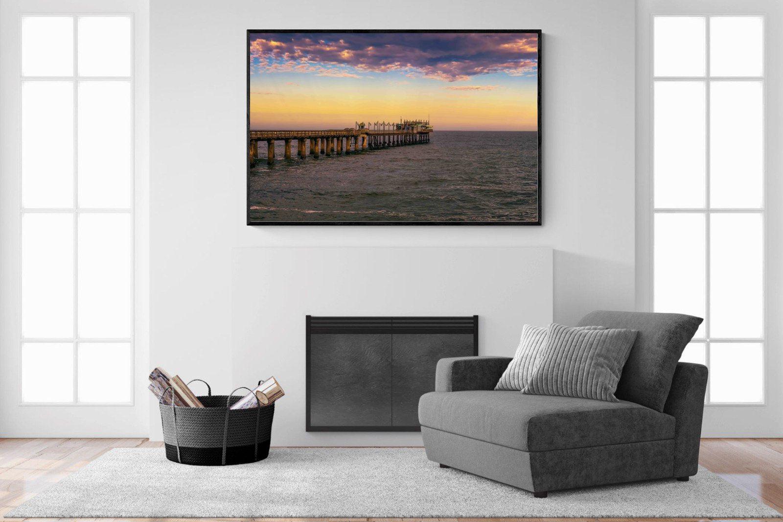 Pier-Wall_Art-150 x 100cm-Mounted Canvas-Black-Pixalot