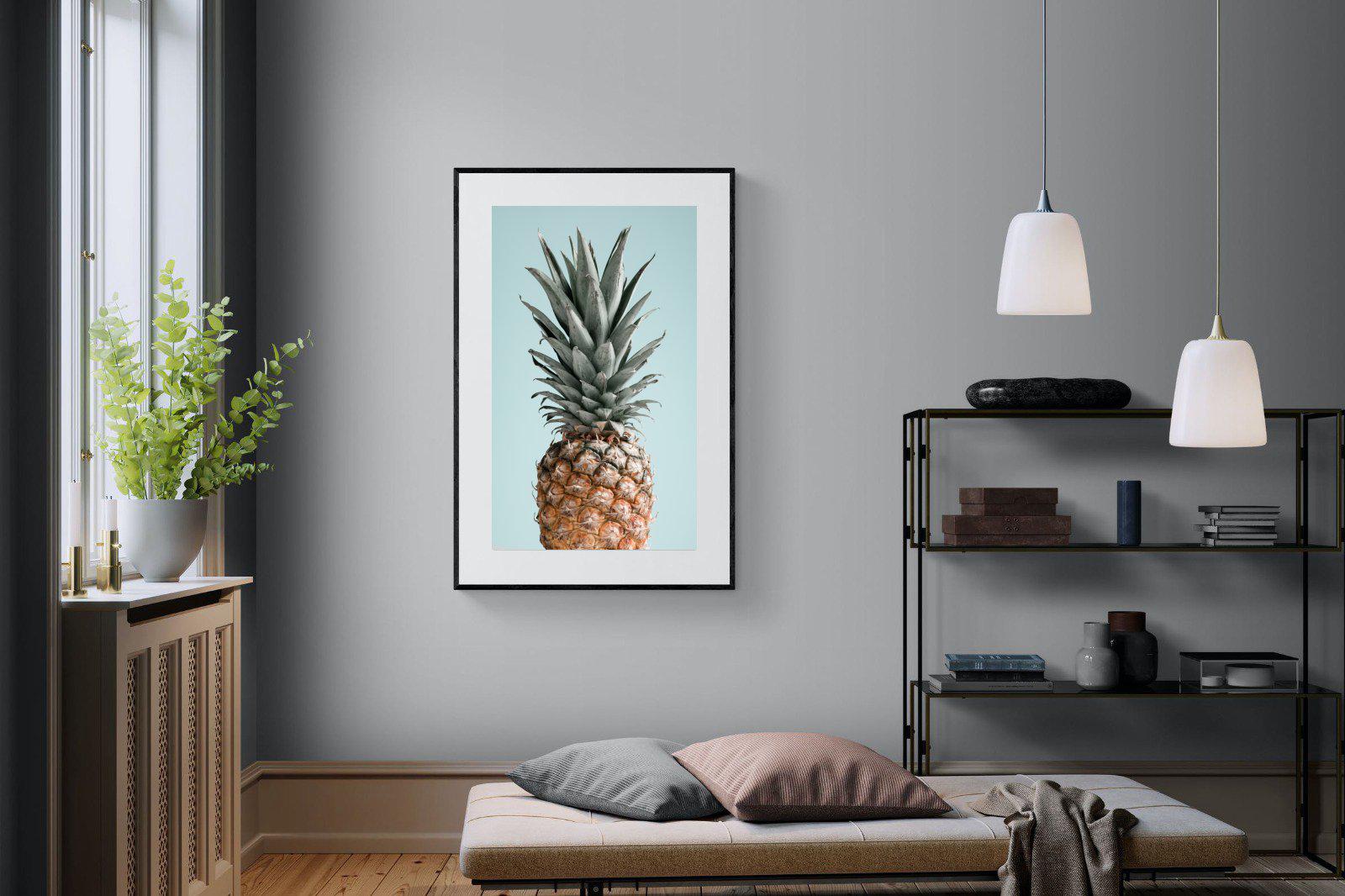 Pineapple-Wall_Art-100 x 150cm-Framed Print-Black-Pixalot