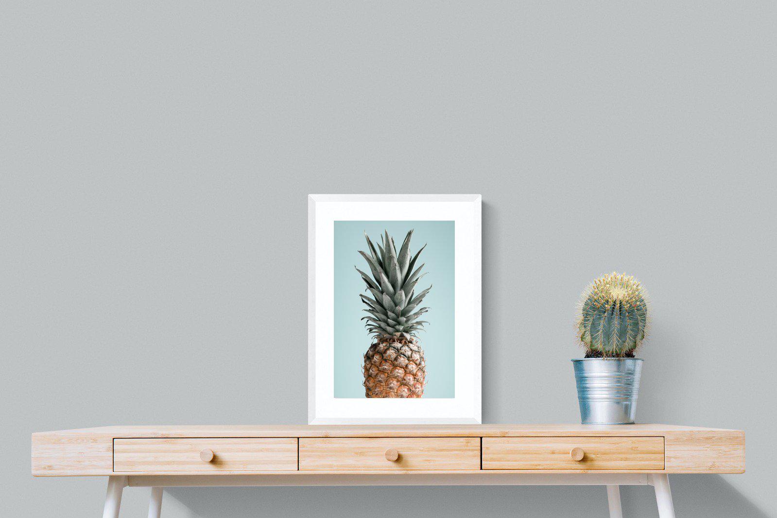 Pineapple-Wall_Art-45 x 60cm-Framed Print-White-Pixalot