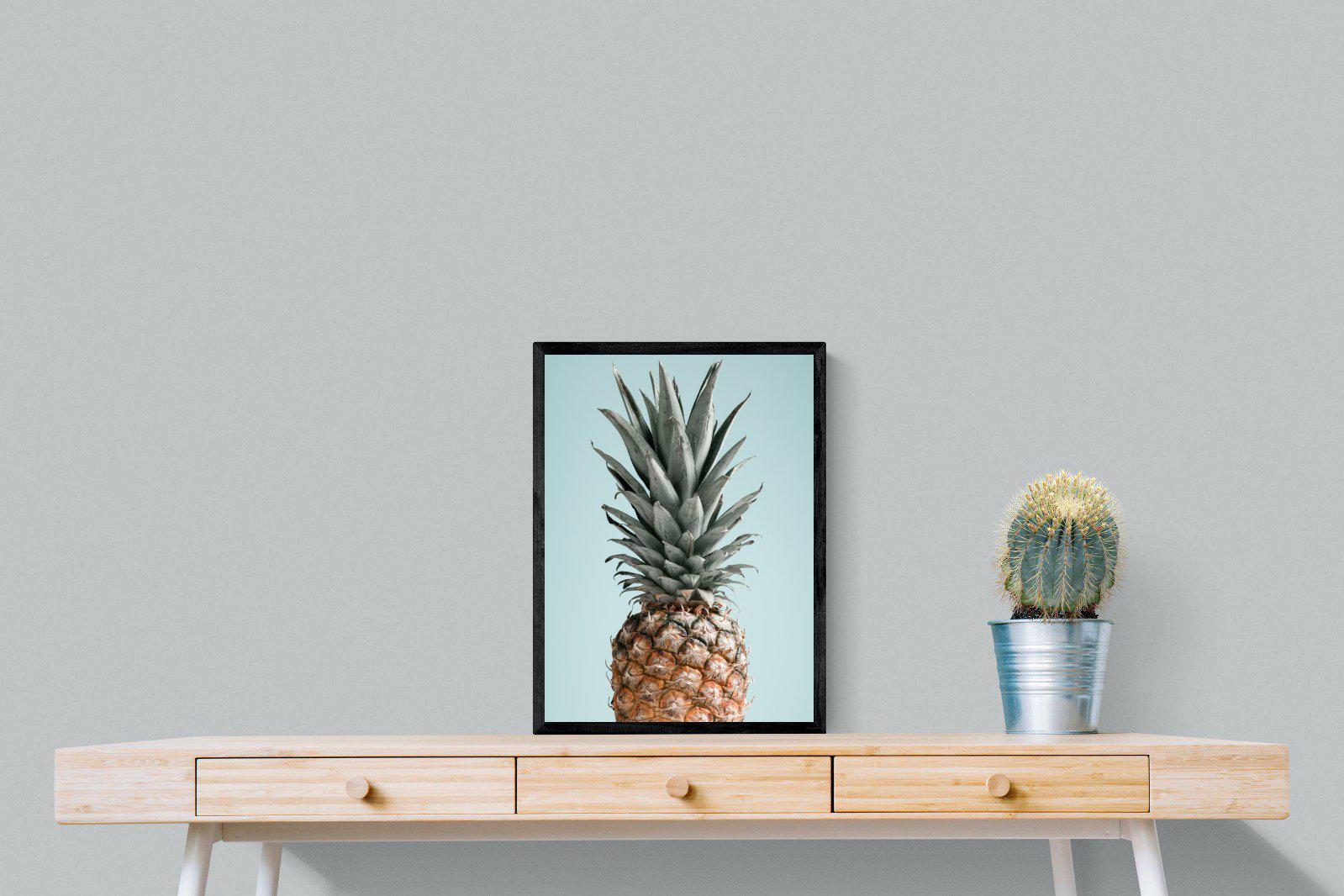 Pineapple-Wall_Art-45 x 60cm-Mounted Canvas-Black-Pixalot