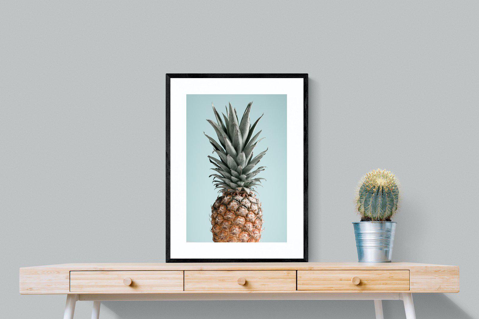 Pineapple-Wall_Art-60 x 80cm-Framed Print-Black-Pixalot