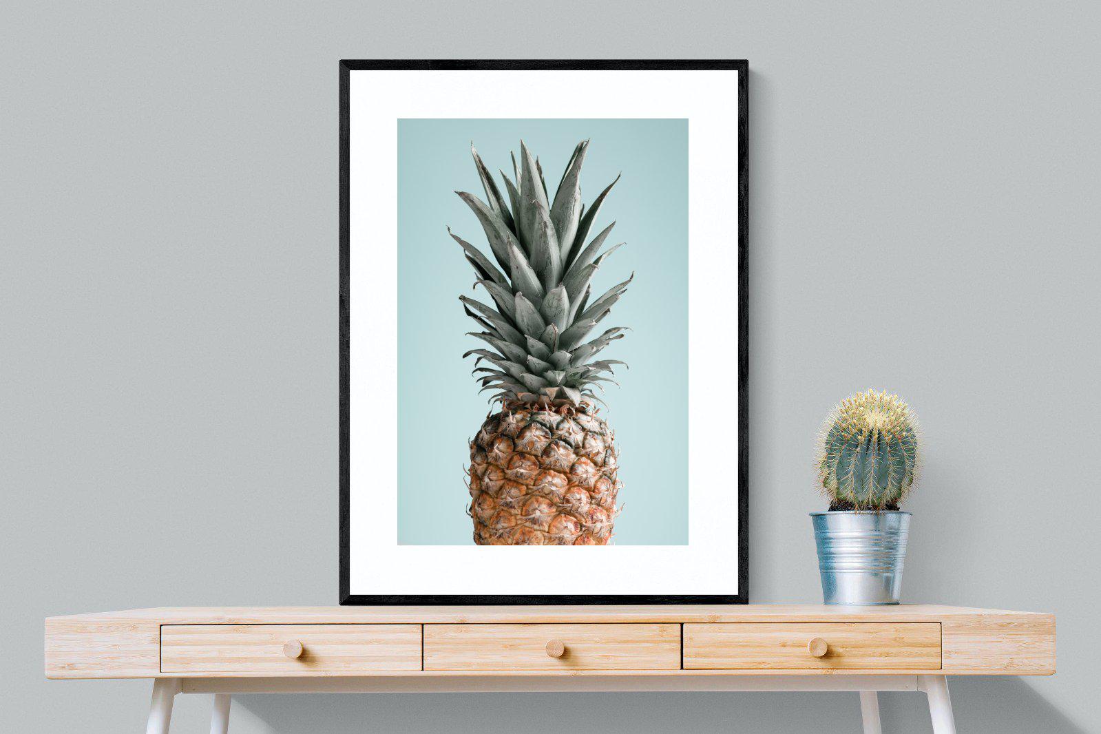 Pineapple-Wall_Art-75 x 100cm-Framed Print-Black-Pixalot
