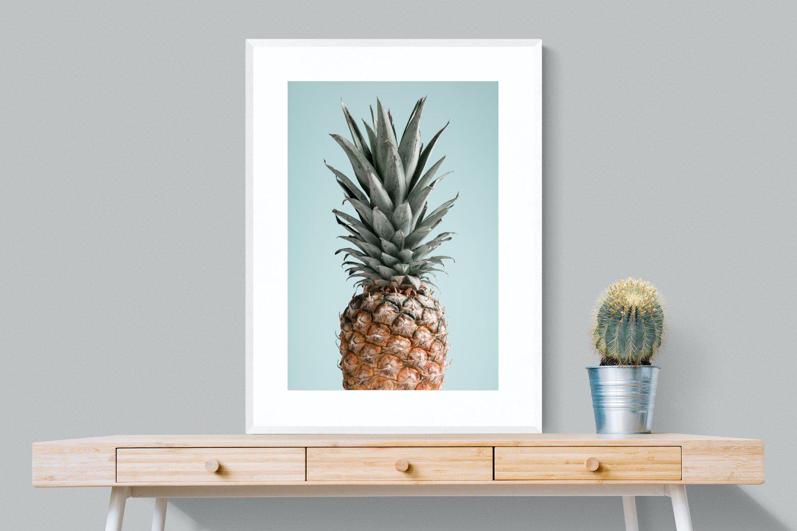 Pineapple-Wall_Art-75 x 100cm-Framed Print-White-Pixalot