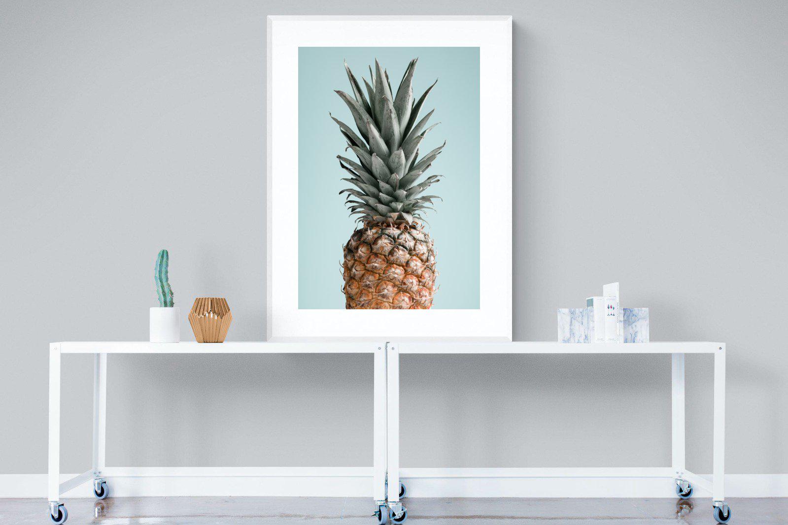 Pineapple-Wall_Art-90 x 120cm-Framed Print-White-Pixalot