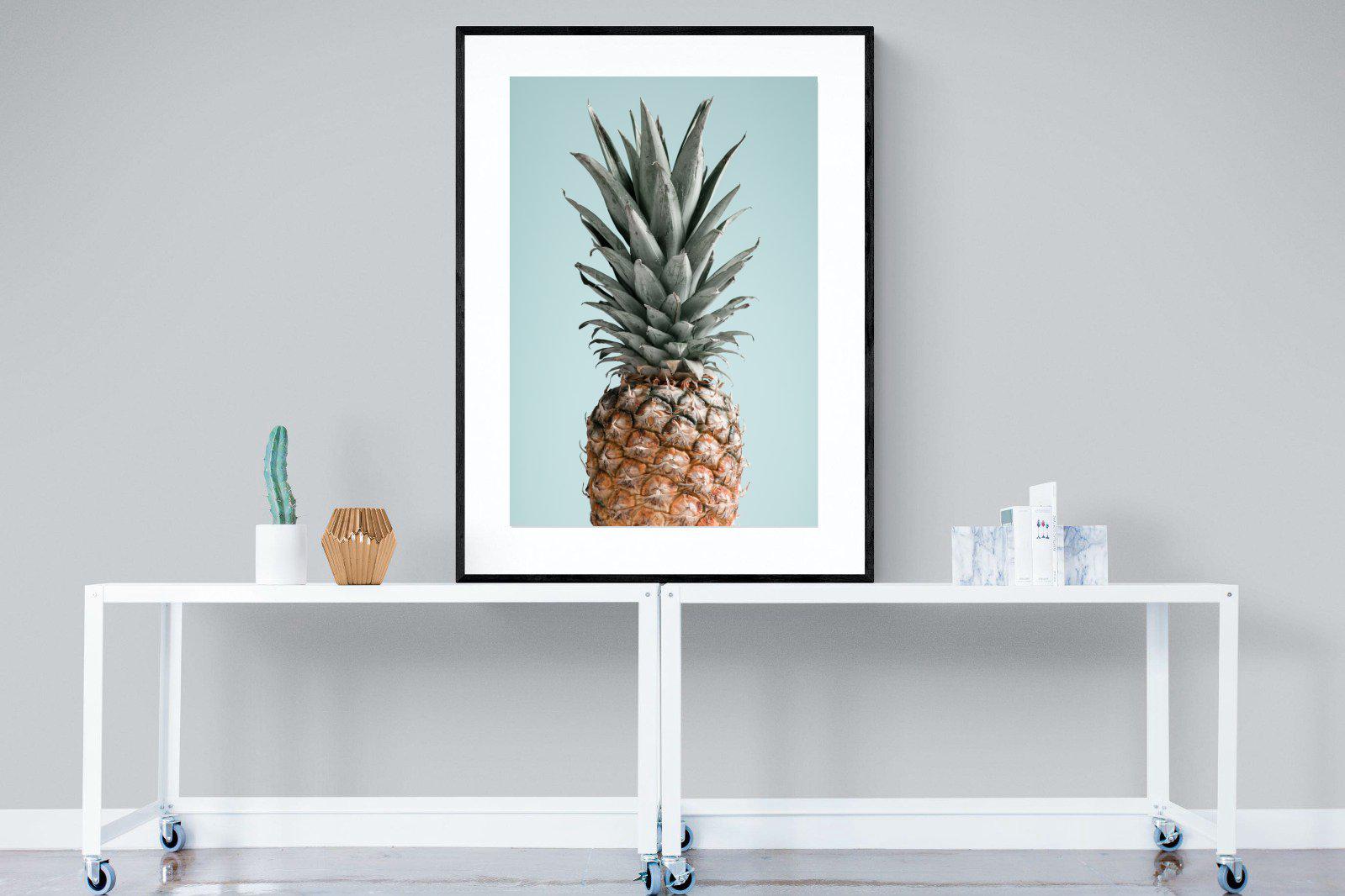 Pineapple-Wall_Art-90 x 120cm-Framed Print-Black-Pixalot
