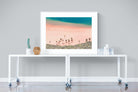 Pink Beach-Wall_Art-120 x 90cm-Framed Print-White-Pixalot