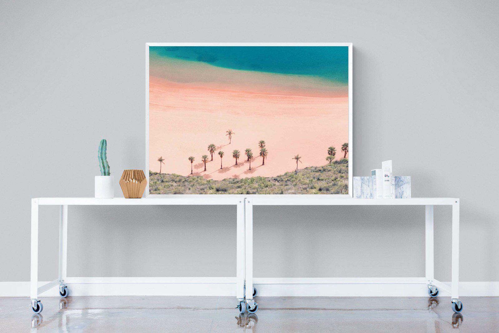 Pink Beach-Wall_Art-120 x 90cm-Mounted Canvas-White-Pixalot