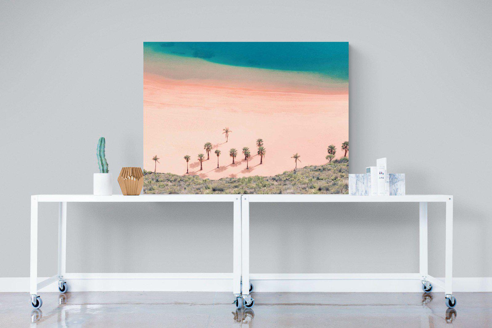 Pink Beach-Wall_Art-120 x 90cm-Mounted Canvas-No Frame-Pixalot