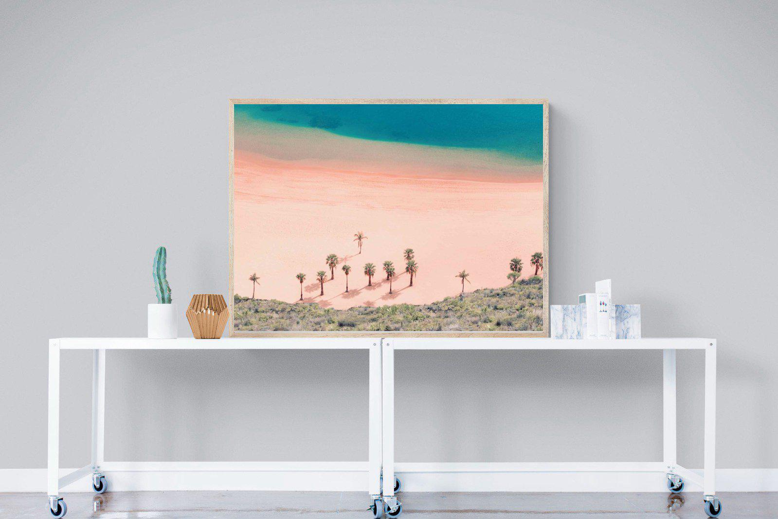Pink Beach-Wall_Art-120 x 90cm-Mounted Canvas-Wood-Pixalot