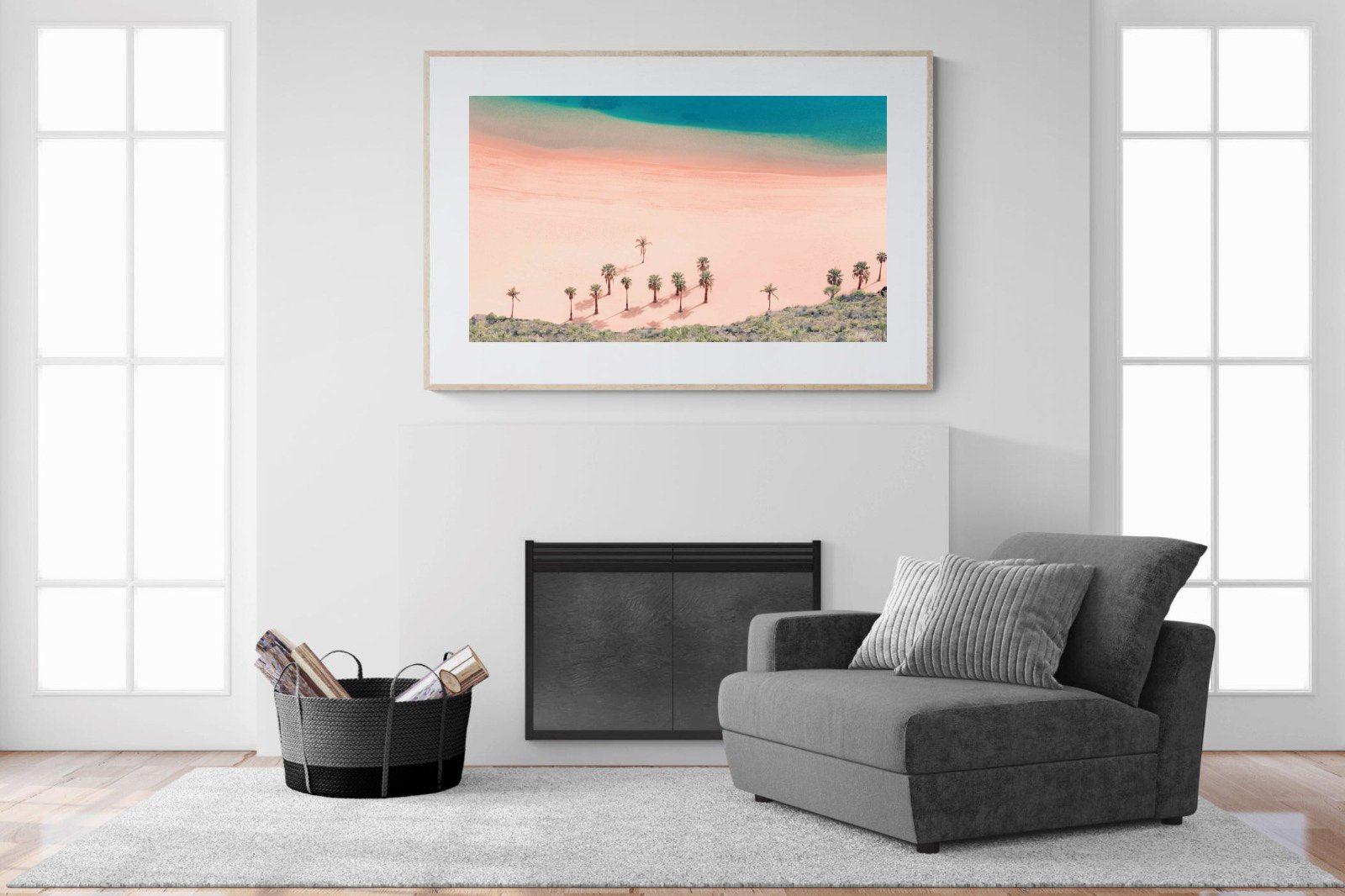 Pink Beach-Wall_Art-150 x 100cm-Framed Print-Wood-Pixalot