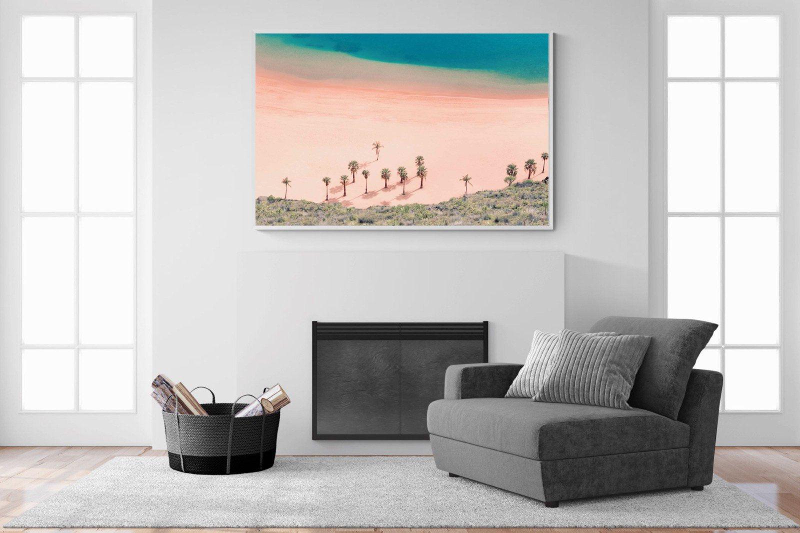 Pink Beach-Wall_Art-150 x 100cm-Mounted Canvas-White-Pixalot
