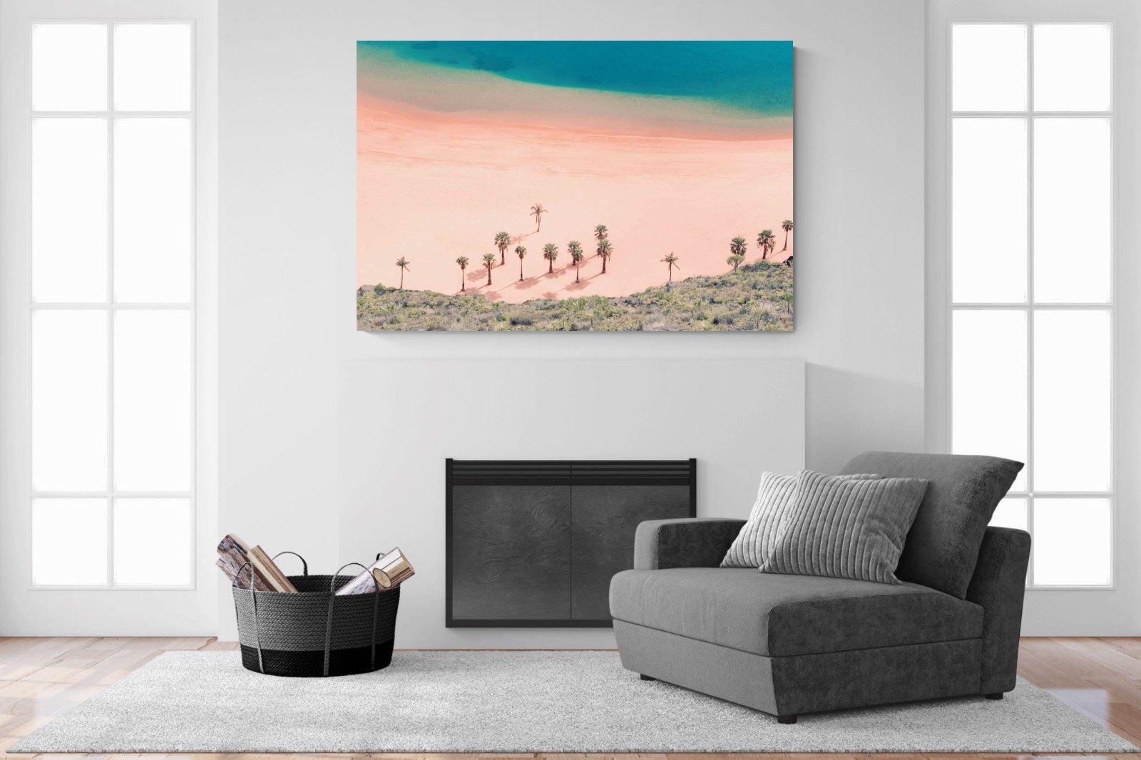 Pink Beach-Wall_Art-150 x 100cm-Mounted Canvas-No Frame-Pixalot