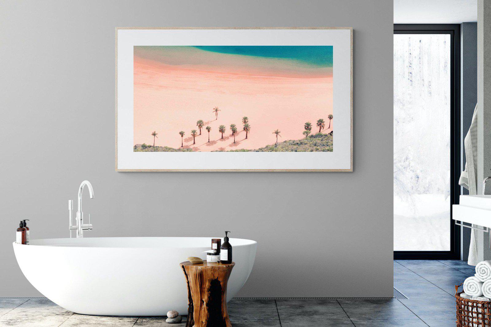 Pink Beach-Wall_Art-180 x 110cm-Framed Print-Wood-Pixalot