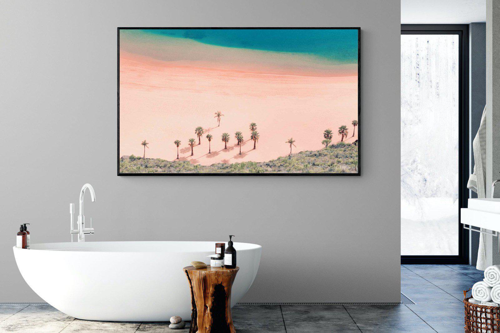 Pink Beach-Wall_Art-180 x 110cm-Mounted Canvas-Black-Pixalot