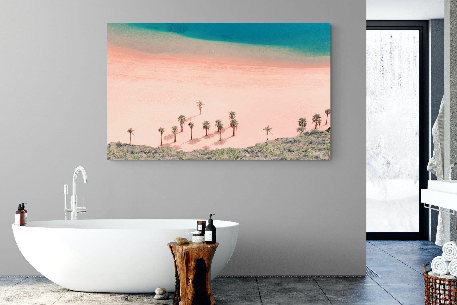 Pink Beach-Wall_Art-180 x 110cm-Mounted Canvas-No Frame-Pixalot