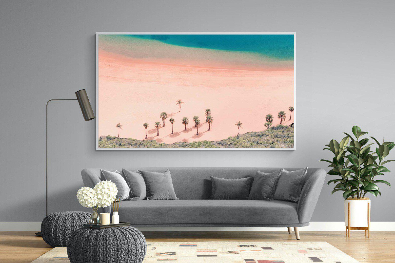 Pink Beach-Wall_Art-220 x 130cm-Mounted Canvas-White-Pixalot