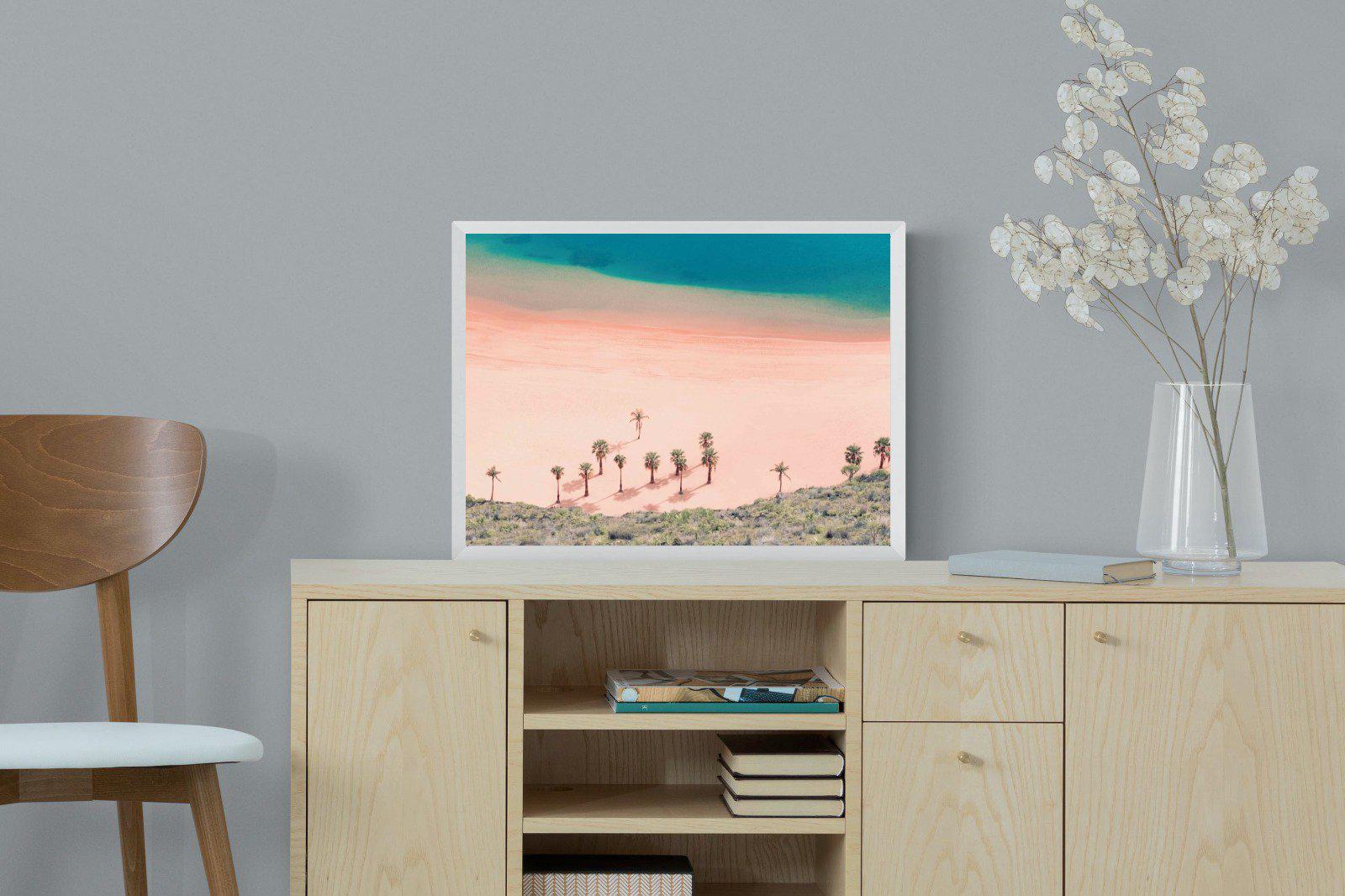 Pink Beach-Wall_Art-60 x 45cm-Mounted Canvas-White-Pixalot