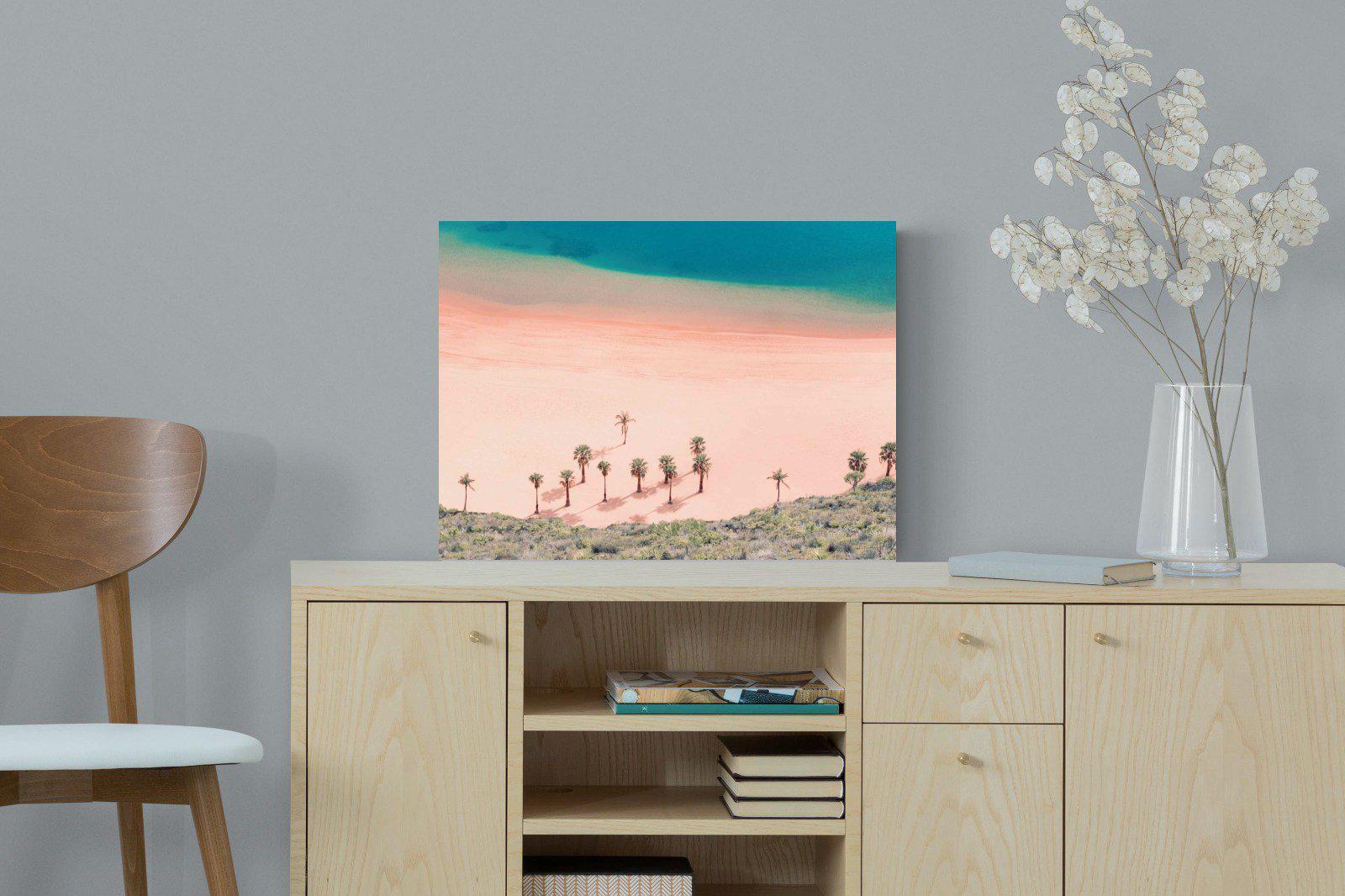 Pink Beach-Wall_Art-60 x 45cm-Mounted Canvas-No Frame-Pixalot