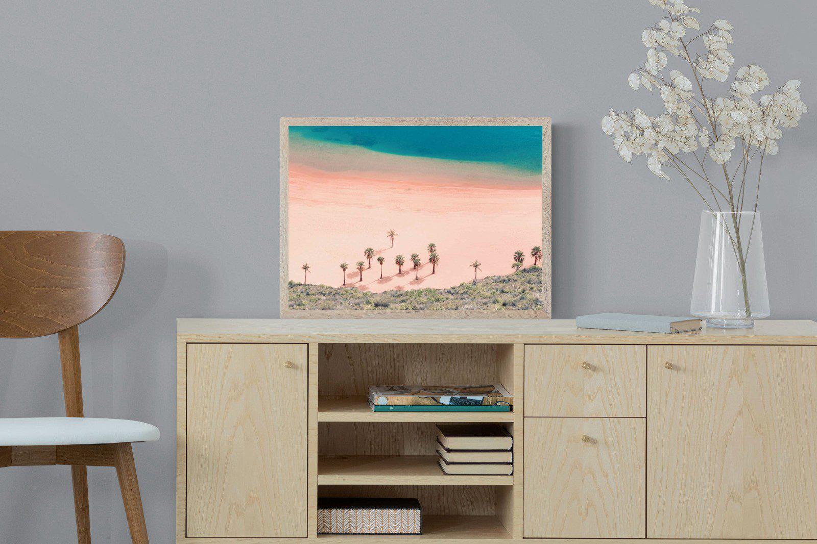 Pink Beach-Wall_Art-60 x 45cm-Mounted Canvas-Wood-Pixalot