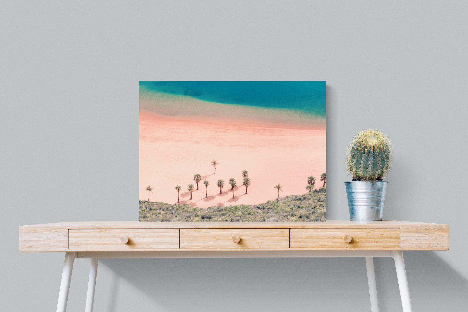 Pink Beach-Wall_Art-80 x 60cm-Mounted Canvas-No Frame-Pixalot