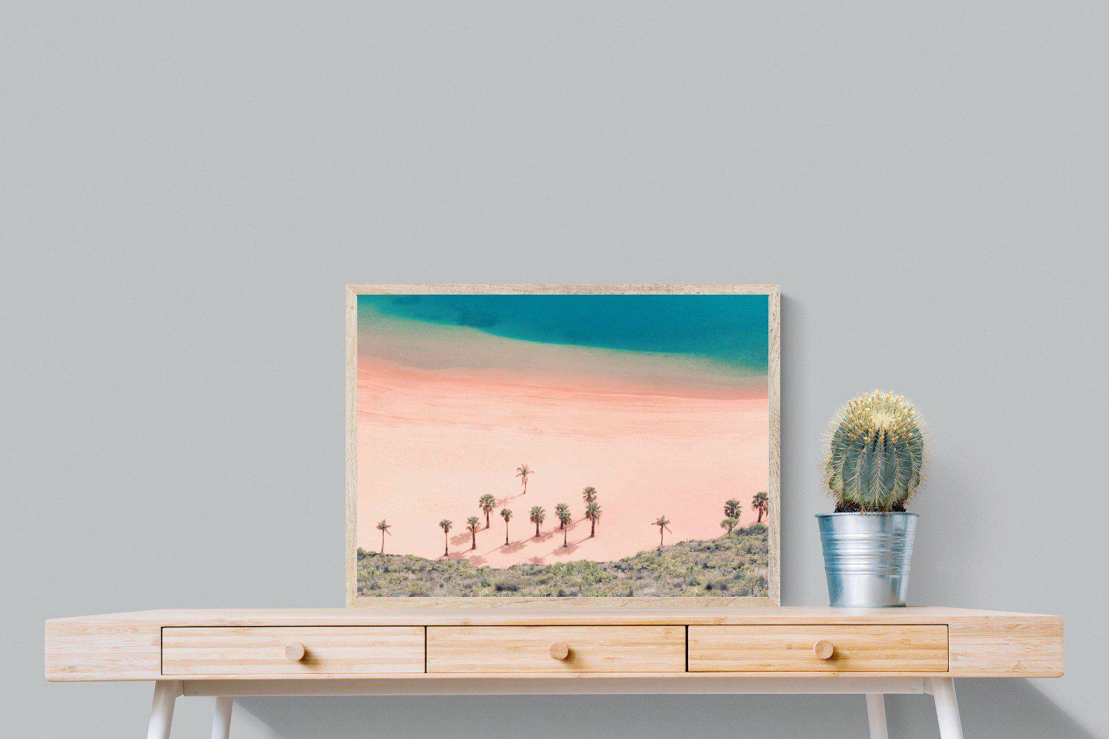 Pink Beach-Wall_Art-80 x 60cm-Mounted Canvas-Wood-Pixalot