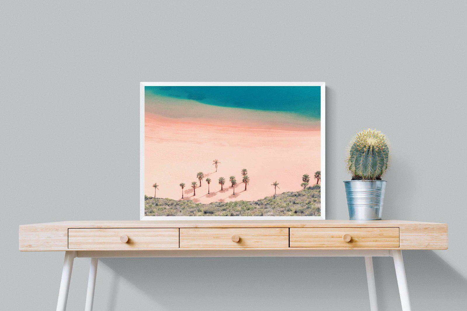 Pink Beach-Wall_Art-80 x 60cm-Mounted Canvas-White-Pixalot