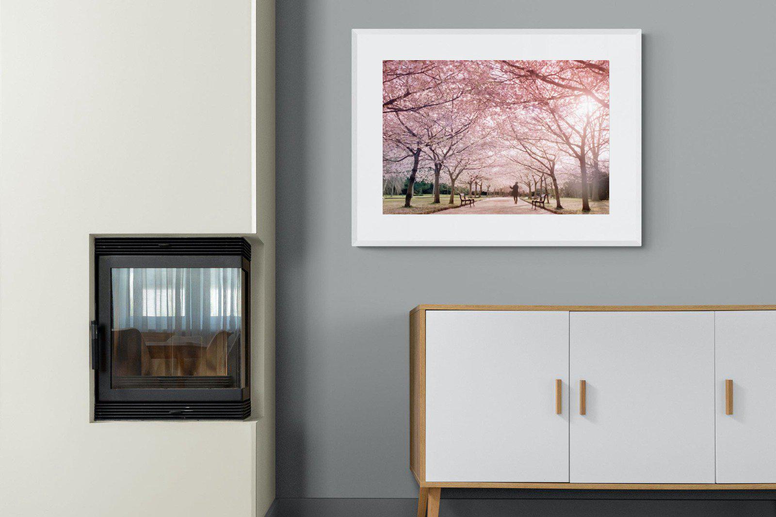 Pink Blossom-Wall_Art-100 x 75cm-Framed Print-White-Pixalot