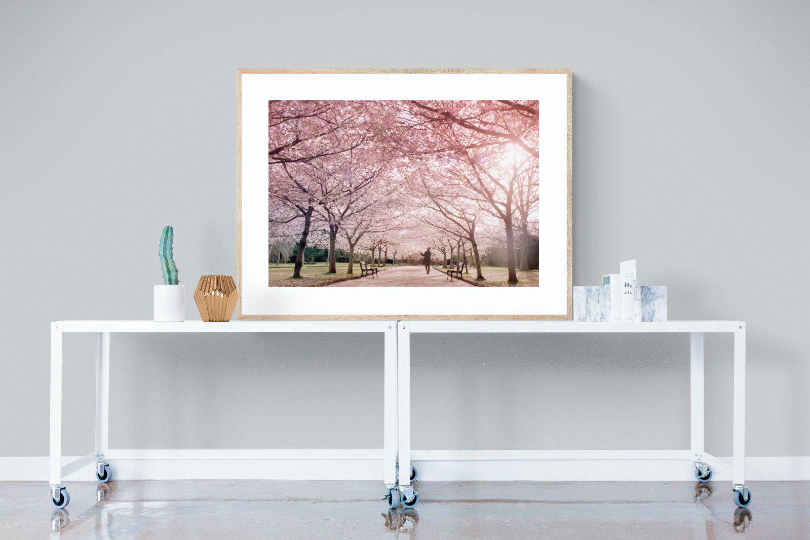 Pink Blossom-Wall_Art-120 x 90cm-Framed Print-Wood-Pixalot