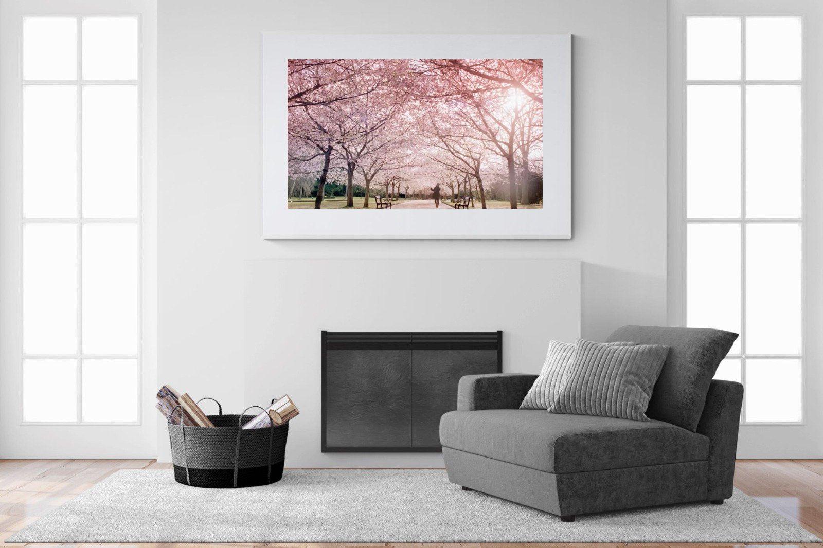 Pink Blossom-Wall_Art-150 x 100cm-Framed Print-White-Pixalot