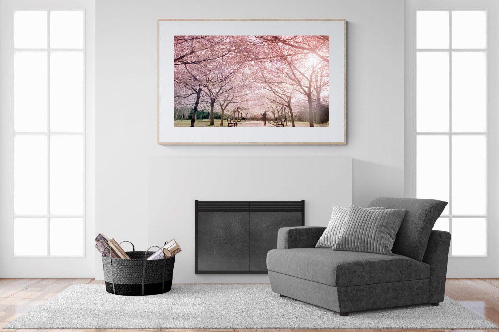 Pink Blossom-Wall_Art-150 x 100cm-Framed Print-Wood-Pixalot