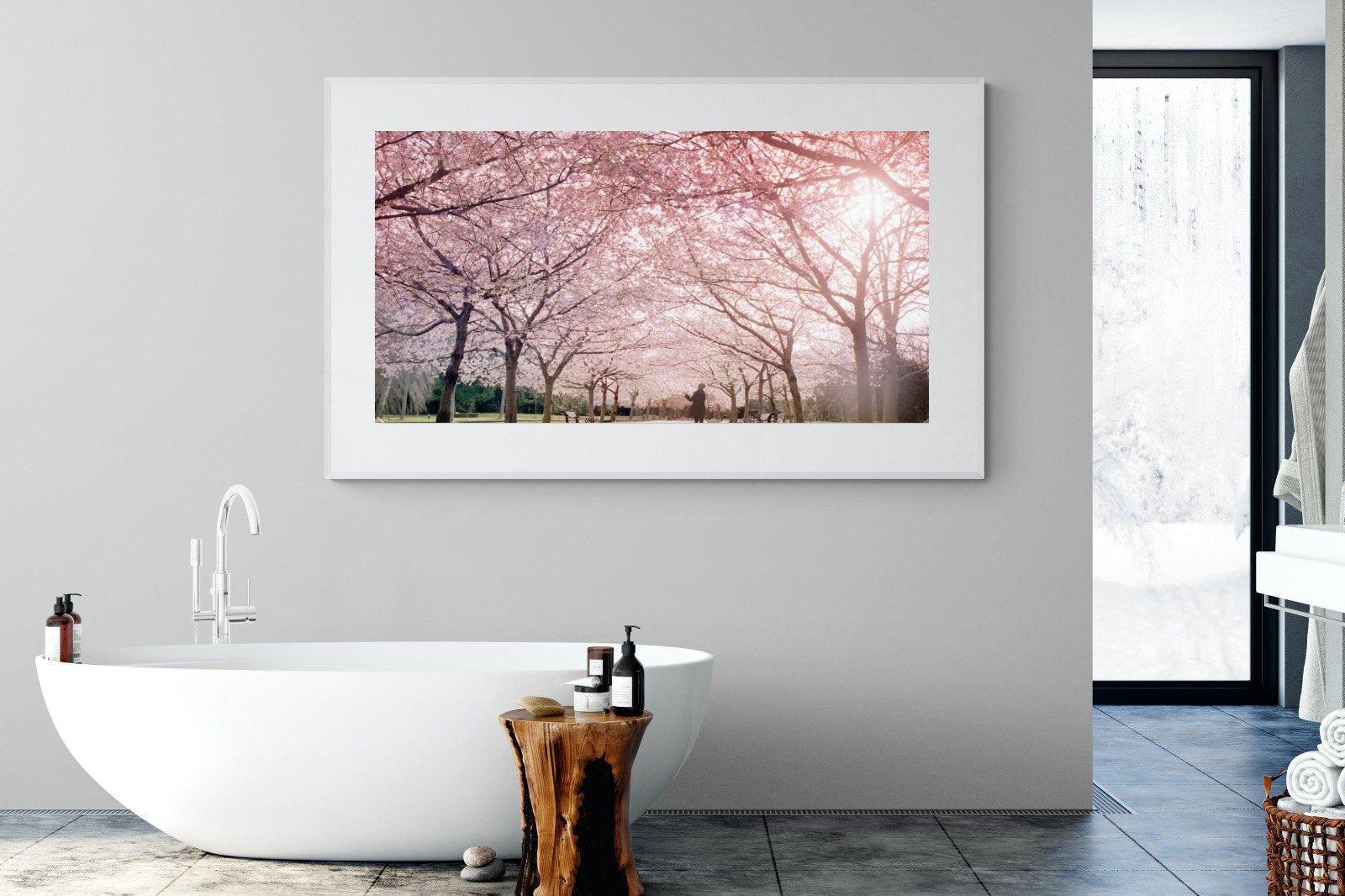Pink Blossom-Wall_Art-180 x 110cm-Framed Print-White-Pixalot