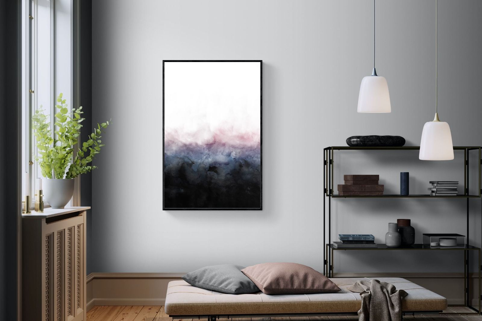 Pink Mist-Wall_Art-100 x 150cm-Mounted Canvas-Black-Pixalot