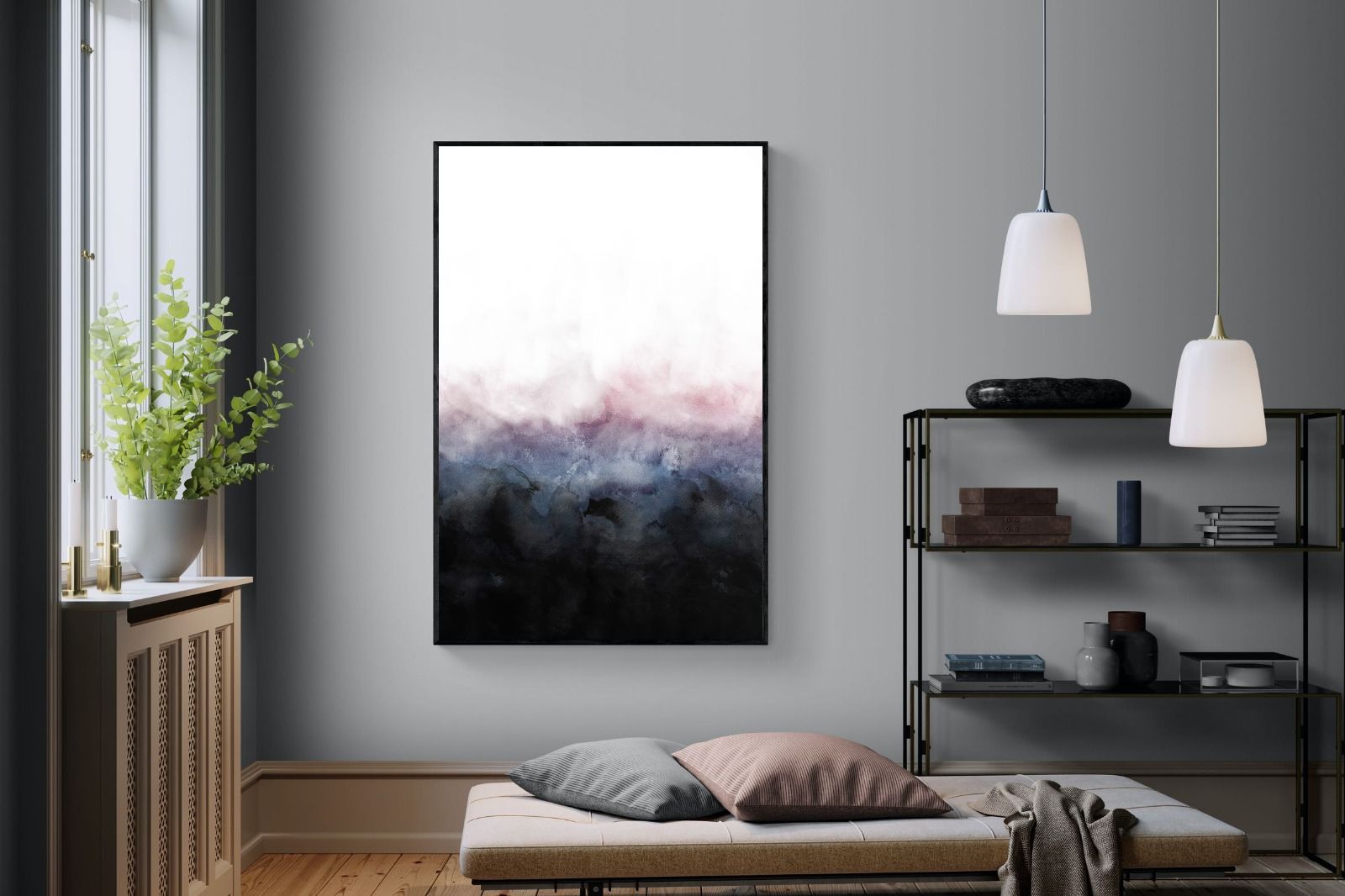 Pink Mist-Wall_Art-120 x 180cm-Mounted Canvas-Black-Pixalot