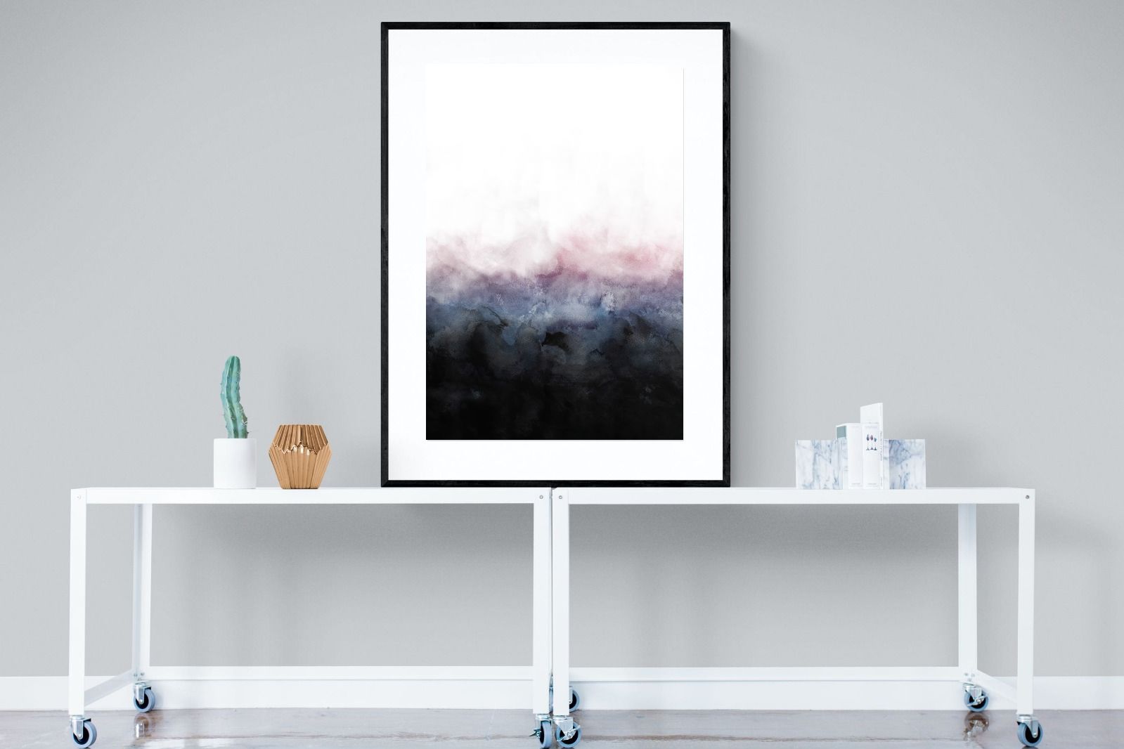 Pink Mist-Wall_Art-90 x 120cm-Framed Print-Black-Pixalot