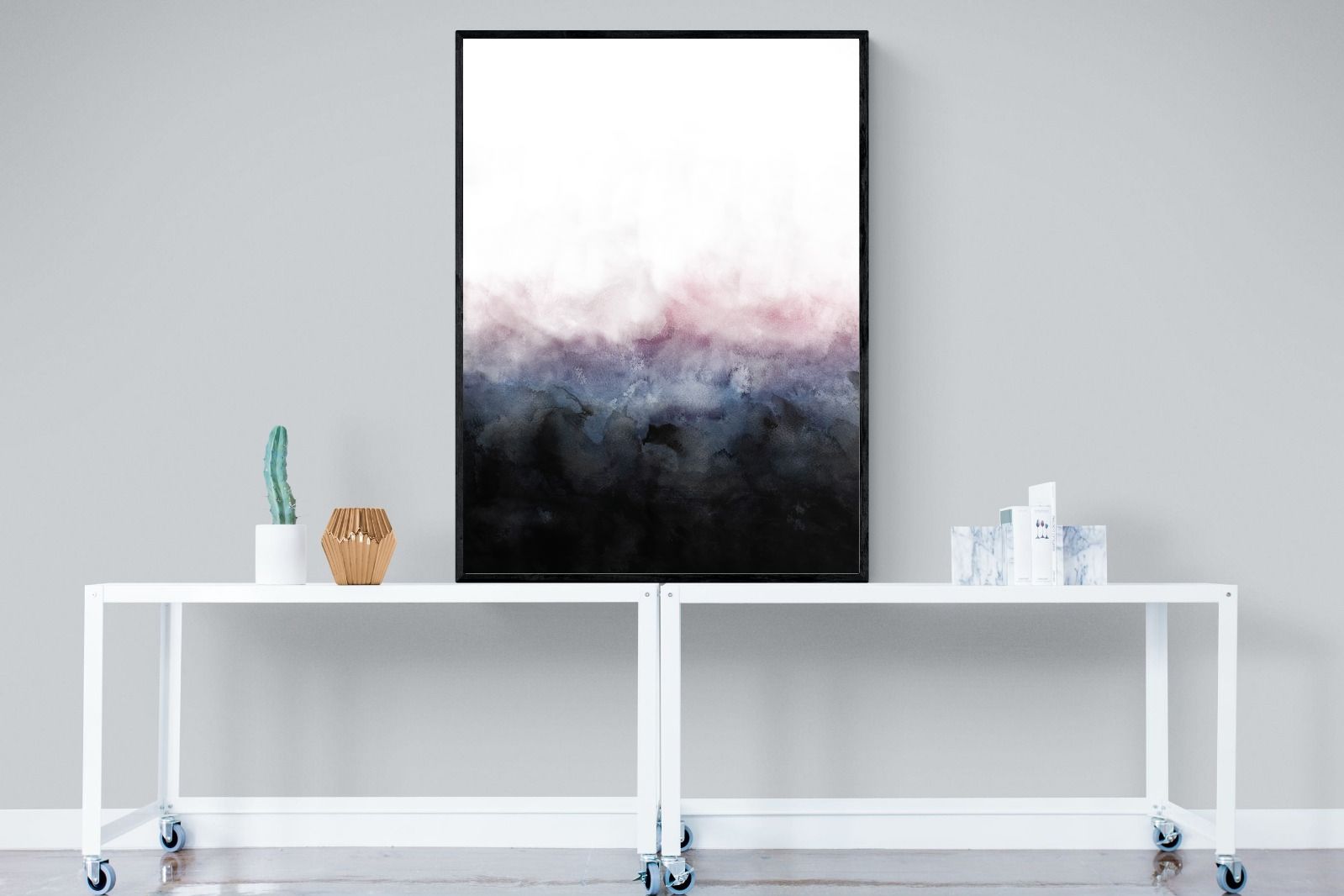 Pink Mist-Wall_Art-90 x 120cm-Mounted Canvas-Black-Pixalot