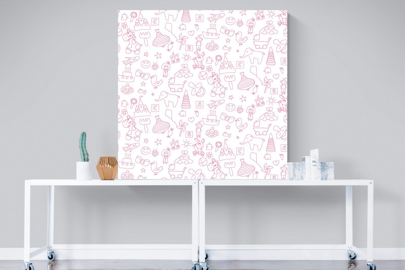 Pink Pattern-Wall_Art-120 x 120cm-Mounted Canvas-No Frame-Pixalot