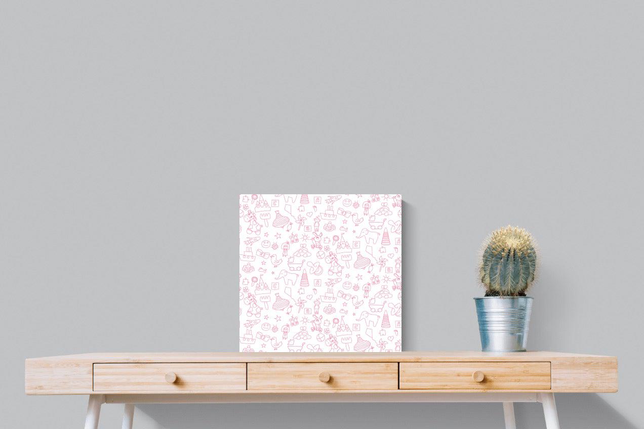 Pink Pattern-Wall_Art-50 x 50cm-Mounted Canvas-No Frame-Pixalot