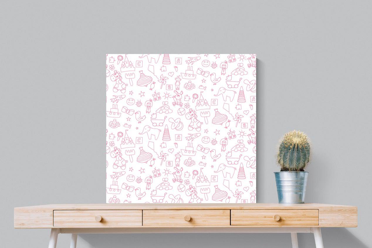 Pink Pattern-Wall_Art-80 x 80cm-Mounted Canvas-No Frame-Pixalot