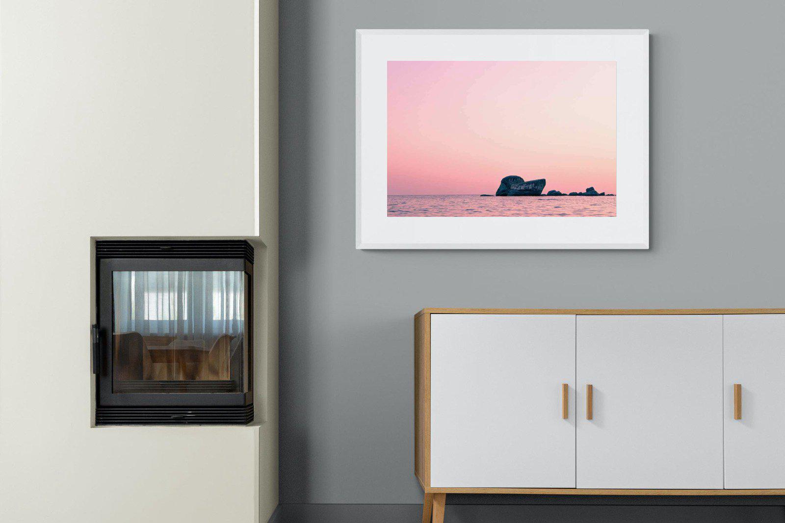 Pink Rocks-Wall_Art-100 x 75cm-Framed Print-White-Pixalot